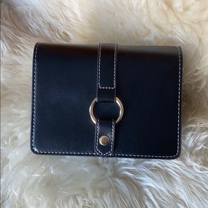 Black Faux-Leather Mini Bag